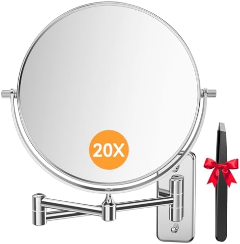 Auxmir 1X20X Double-Sided Wall Mirror with Tweezers 1