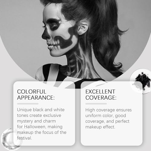 Black and White Halloween Face and Body Paint Set
