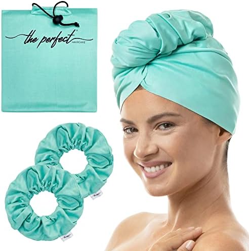 Microfiber Hair Towel Wrap with 2 Drying Ties - Anti-Frizz Gentle