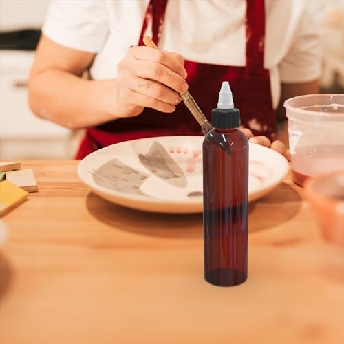 BRIGHTFROM Twist Top Squeeze Bottles 8 OZ BPA-Free Refillable Amber