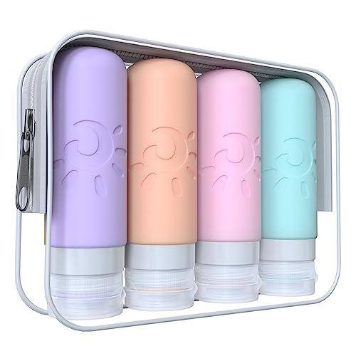 Zafit Leakproof Travel Bottles Set - 4 Pcs TSA Approved 3oz Refillable Containers