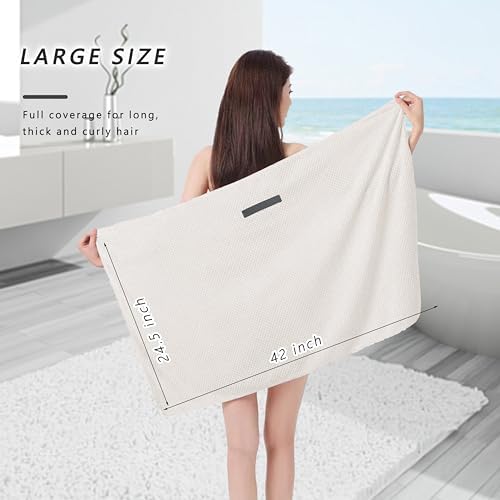 Large Microfiber Hair Towel with Spa Headband and Wristbands Set