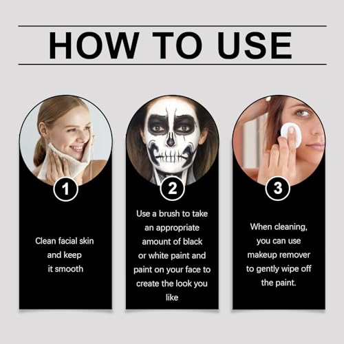Black and White Halloween Face and Body Paint Set