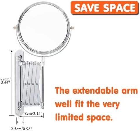 WELLLINK Extendable Makeup Mirror with 1X 7X Magnification