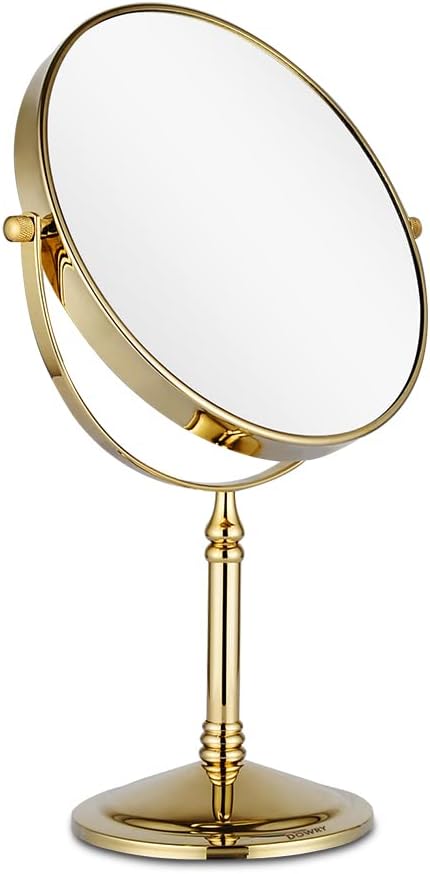 DOWRY 10X Magnification Makeup Mirror with Gold Finish 1