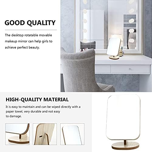JOEBO Wooden Rotating Desktop Makeup Mirror