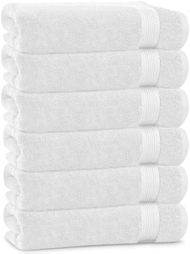 Linteum Luxury Hair Towels 100 Cotton 20x40 Inches Pack of 6