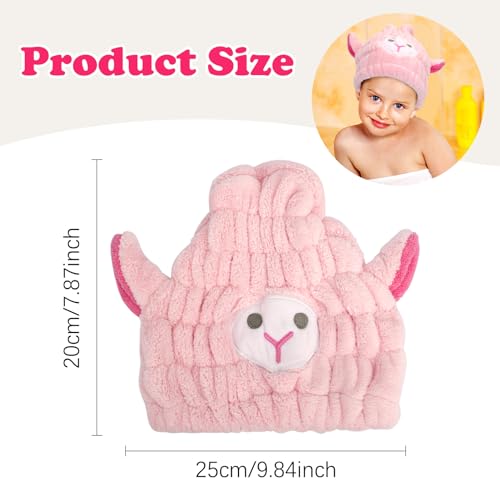 Unaone 2 PCS Microfiber Hair Drying Towel for Kids Girls