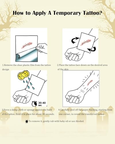 Horror Realistic Fake Blood Wound Stickers 5pcs