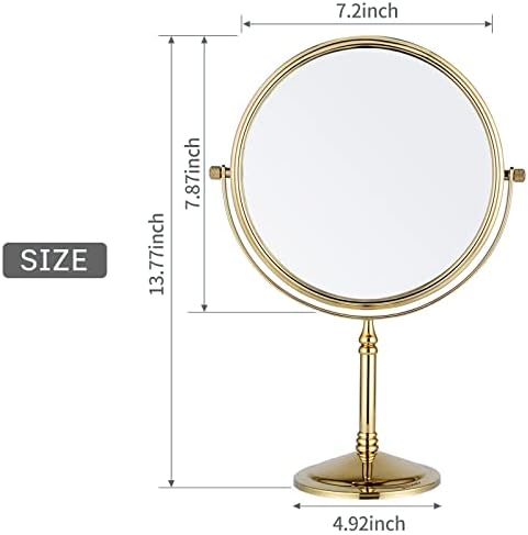 DOWRY 10X Magnification Makeup Mirror with Gold Finish 1