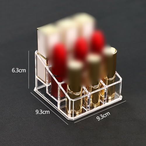 GSHLLO Clear Acrylic Lipstick Holder 3 Rows 9 Slots 1