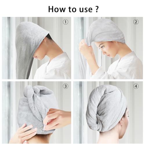 AGLIFEFY 2 Pack Microfiber Hair Towels