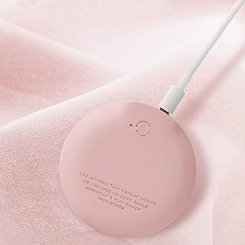 LED Makeup Mirror USB Charging Portable Double 2X Magnifier