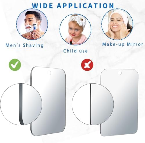 Shatterproof Acrylic Mirror Set for Shaving 2 Pack 6x4 Inch