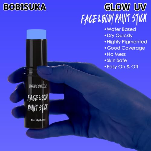 BOBISUKA Neon Blue UV Glow Body Paint Stick