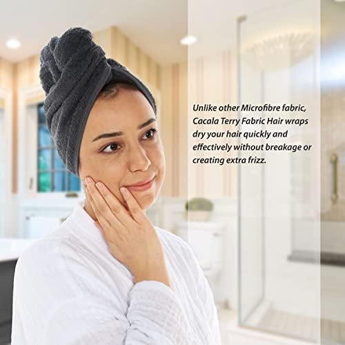 CACALA Terry Cloth Shower Cap for Women 3pcs Set