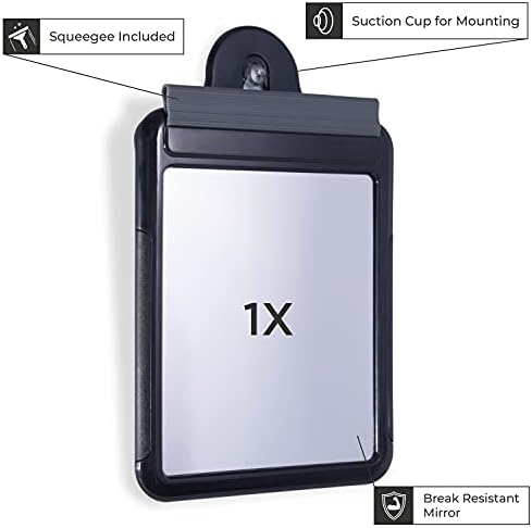 Zadro Fogless Travel Water Shower Mirror with Squeegee and Pouch 1