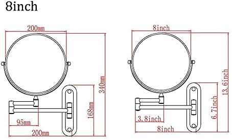 DEIHGE 360 Swivel Brass Double Sided Makeup Mirror