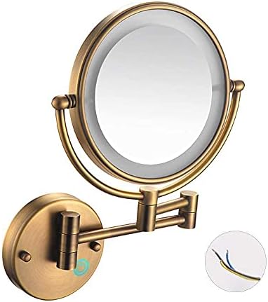 DEIHGE 10X Magnification Wall Mounted Makeup Mirror with LED Lighting
