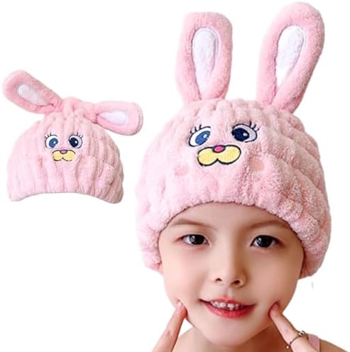 LCBD Microfiber Hair Towel Wrap Pink Rabbit Style