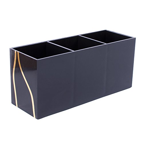Super Z Outlet 3 Slot Makeup Display Case Black Gold