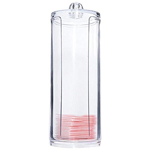 Teensery Clear Round Makeup Cotton Storage Box Organizer