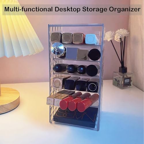 Himilucky Clear Lipstick Holder Stand with 6 Zones