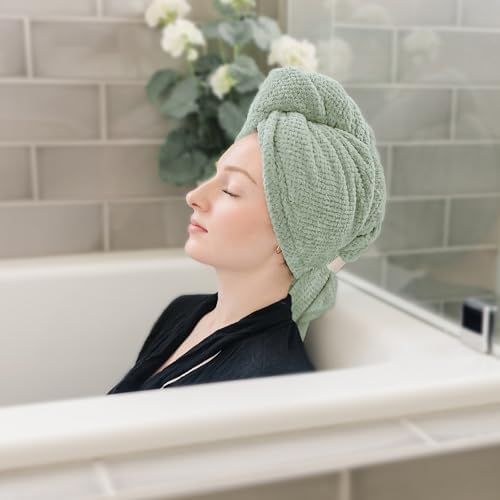 2 Packs Microfiber Hair Towels for Women - Super Absorbent Quick Dry