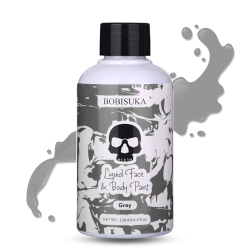 BOBISUKA Grey Face Body Paint Liquid Texture Washable Non-Toxic