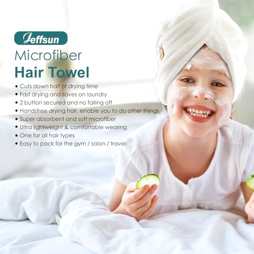 JEFFSUN Microfiber Hair Drying Towel for Curly Thick Hair