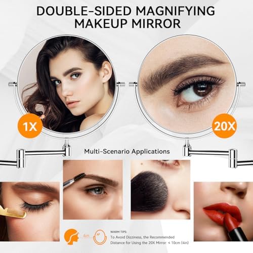 Auxmir 1X20X Double-Sided Wall Mirror with Tweezers 1