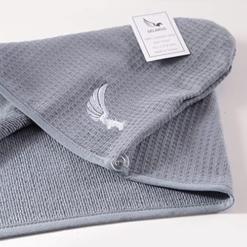 100 Turkish Cotton Hair Towel Wrap for Curly Thick and Long Hair