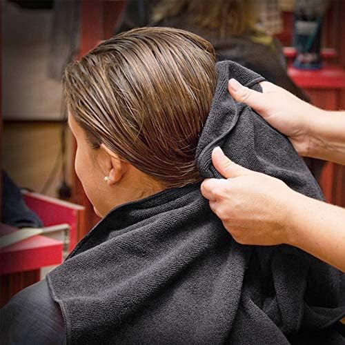 TASALON Microfiber Hair Towel Set - 10 Pack Black 1