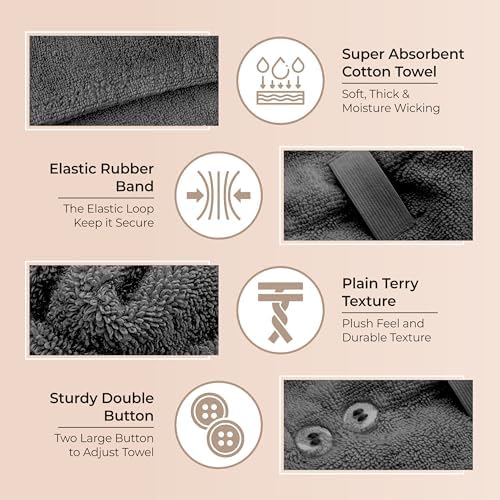 LiliJames 100 Cotton Hair Towel Wrap for WomenKids 1