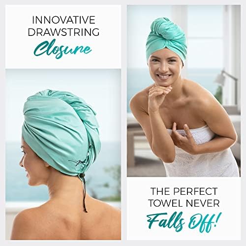Microfiber Hair Towel Wrap with 2 Drying Ties - Anti-Frizz Gentle