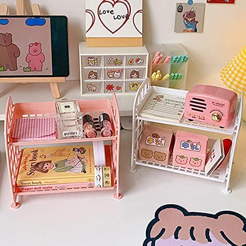 Double-layered Makeup Organizer with Mirror and Storage Compartment