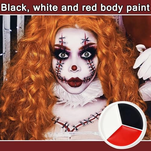 LingHaoLH 3-Color Halloween Face Paint Kit