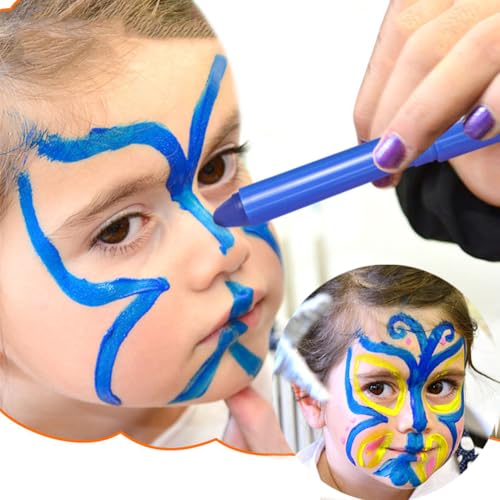 SIQITECHNO 6Pcs UV Glow Face Paint Crayons for Halloween Party