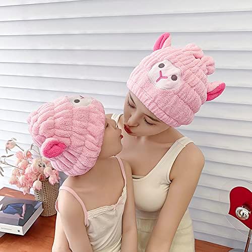 Cute Plush Lamb Hair Drying Cap with Ears