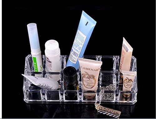 Yakri Clear Acrylic Cosmetic Display Stand with 12 Compartments