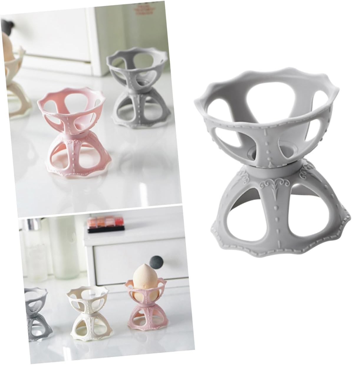 3pcs Powder Puff Stand Holder Portable Storage Rack
