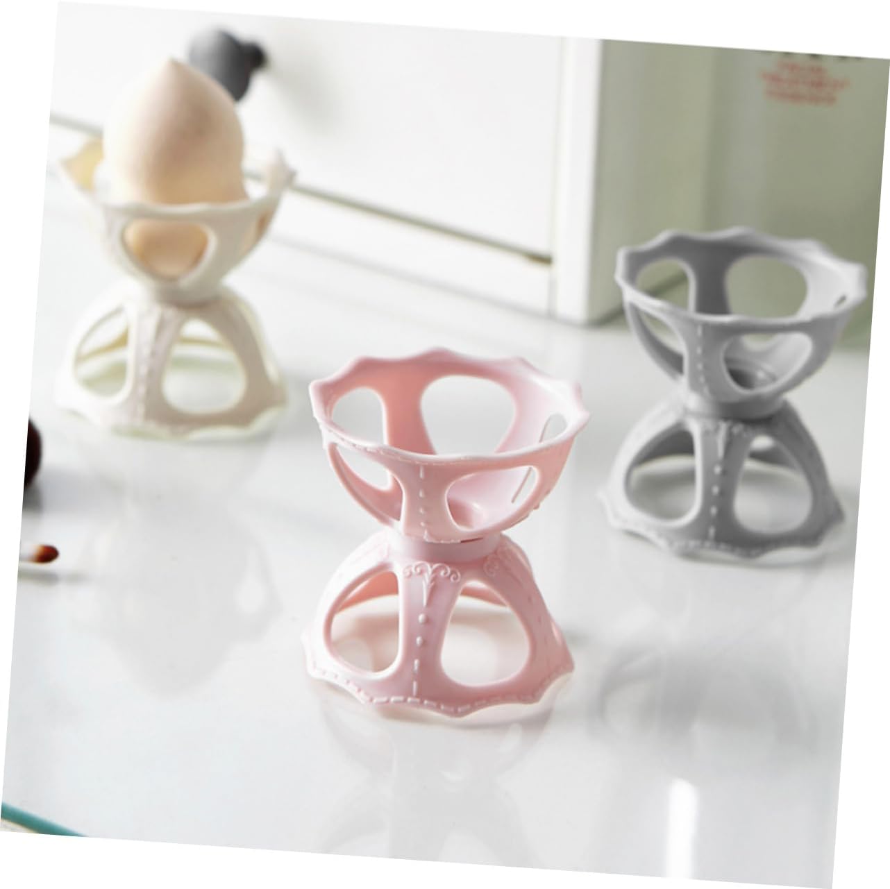 PLAFOPE 3pcs Cosmetic Puff Carrier Gourd Rack