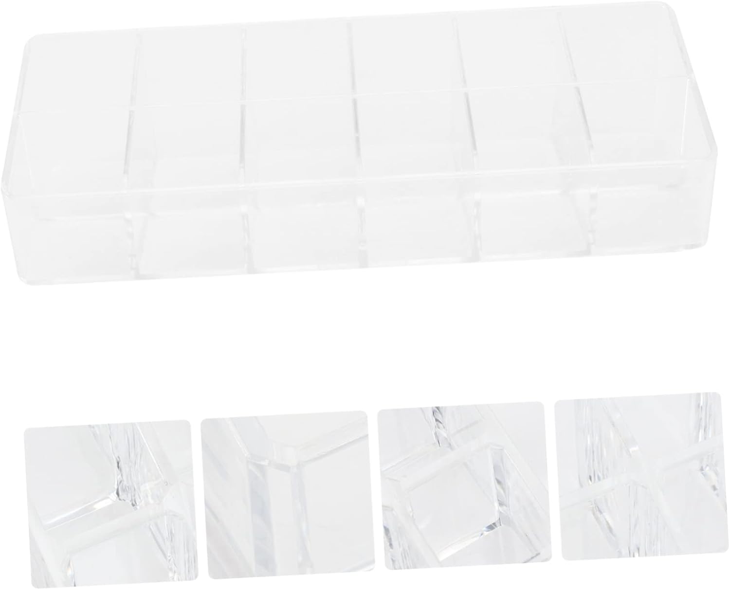 FRCOLOR Transparent Multigrid Lipstick Holder Organizer