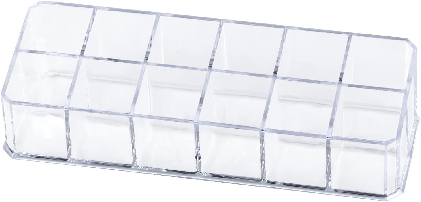 12-Slot Acrylic Lipstick Organizer Case