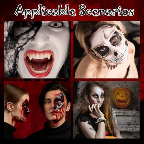 SOMGKIN Halloween Body Paint Set with Vampire Teeth and Fake Blood