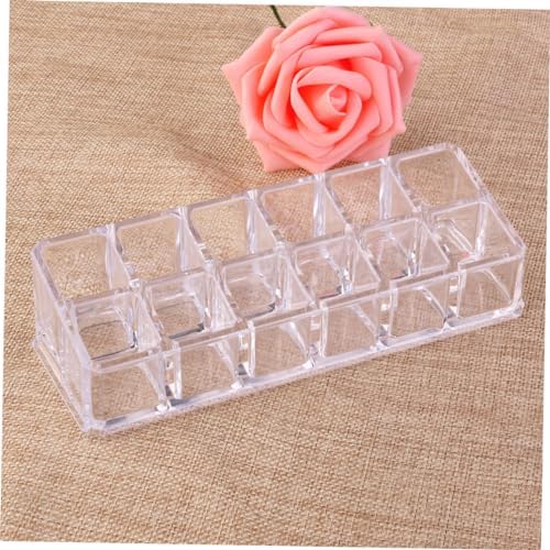 12-Slot Clear Acrylic Lipstick Display Rack