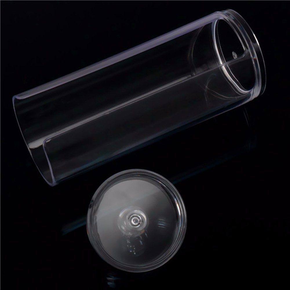 Teensery Clear Round Makeup Cotton Storage Box Organizer
