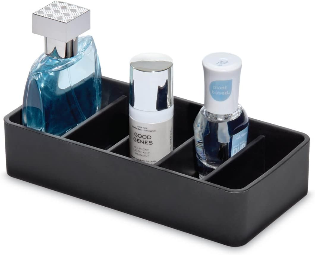 iDesign Sarah Tanno 5 Slot Cosmetic Drawer Organizer Black