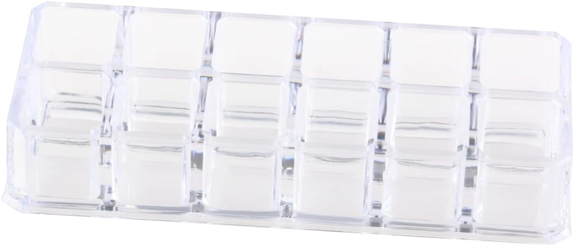 12-Slot Clear Acrylic Lipstick Display Rack