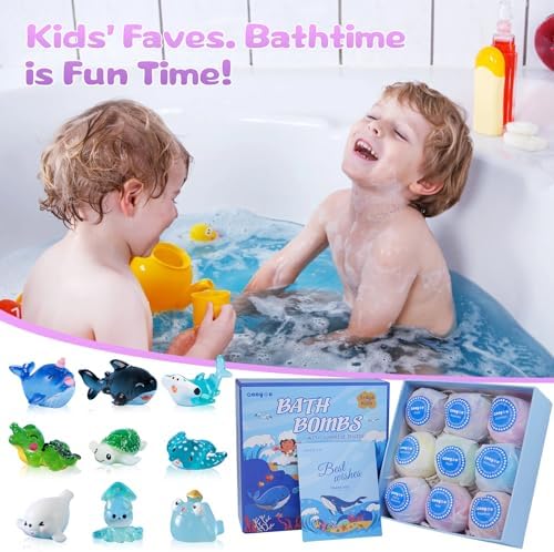 Gaayou Bath Bombs Gift Set - 9 Pack with Surprise Animal Toys
